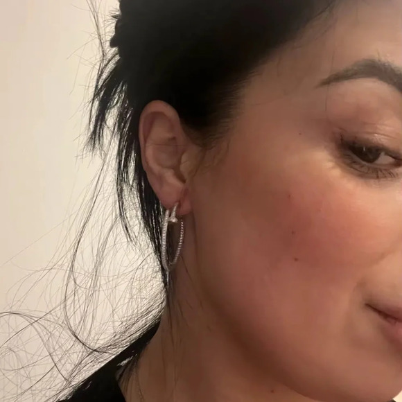 Just Un Clou Silver Crystal Nail Earrings - Picture 10 of 16